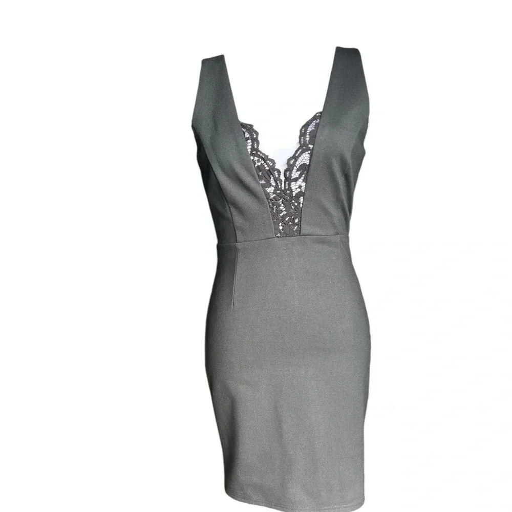 Lulus Black Lace Low Cut Bodycon Dress Women’s Size S NWT - Picture 3 of 9